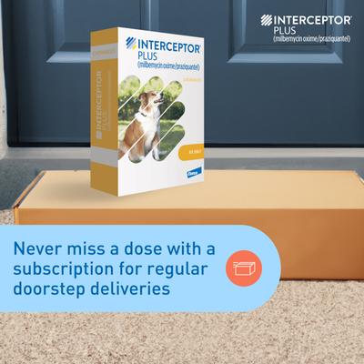 Show full view: Interceptor Plus Chew for Dogs, 25.1-50 lbs, (Yellow Box), 6 Chews (6-mos. supply) slide 8 of 11