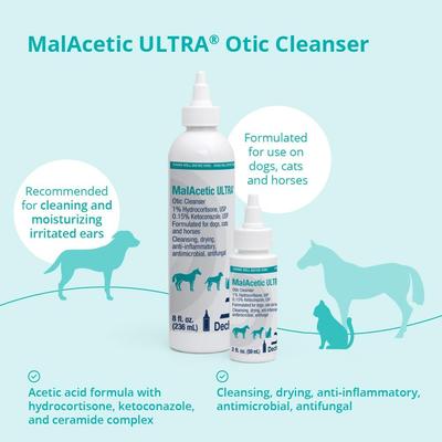 Show full view: MalAcetic ULTRA Otic Cleanser for Dogs, Cats & Horses, 2-oz bottle slide 4 of 9