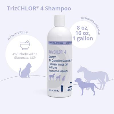 Show full view: TrizCHLOR 4 Shampoo Dogs, Cats & Horses, 16-oz bottle slide 3 of 10