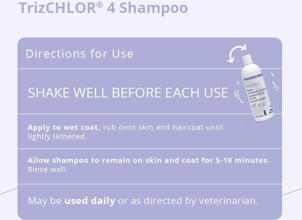 Show full view: TrizCHLOR 4 Shampoo Dogs, Cats & Horses, 16-oz bottle slide 7 of 9