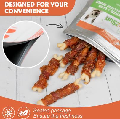 Show full view: MON2SUN Double Flavor Chicken & Duck Wrapped Calcium Bones 4-inch Dog Chew Treats, 30 count slide 8 of 12