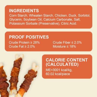 Show full view: MON2SUN Double Flavor Chicken & Duck Wrapped Calcium Bones 4-inch Dog Chew Treats, 30 count slide 10 of 12