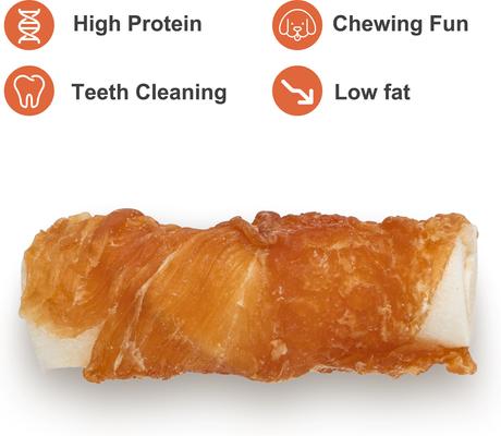 Show full view: MON2SUN Chicken Wrapped Rawhide Rolls 2.5-inch Dog Treats, 32 count slide 6 of 12