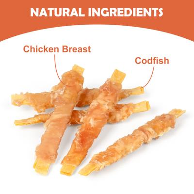 Show full view: MON2SUN Chicken Wrapped Cod Fillet 4-inch Dog Treats, 30 count slide 8 of 10