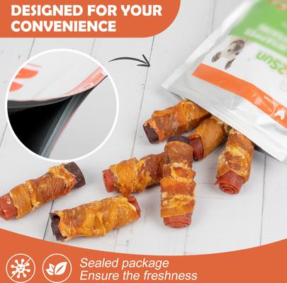 Show full view: MON2SUN Triple Flavor Chicken Wrapped Duck & Beef Rolls 3-inch Rawhide-Free Dog Treats, 10 count slide 8 of 12