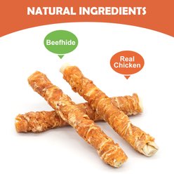 MON2SUN Chicken Wrapped Rawhide Rolls 9-inch Dog Chew Treats, 6 count slide 2 of 9