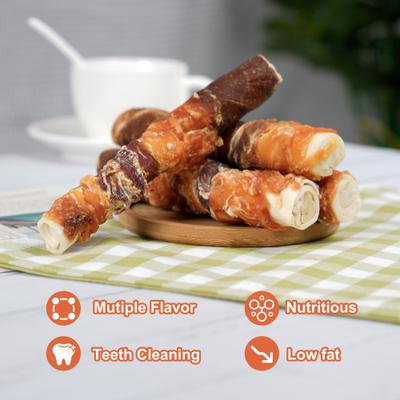 Show full view: MON2SUN Triple Flavor Chicken Liver Duck & Chicken Wrapped Rawhide Sticks 6-inch Dog Treats, 10 count slide 6 of 10