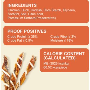 MON2SUN Triple Flavor Jerky Twist Sticks 4.8-inch Dog Treats, 50 count