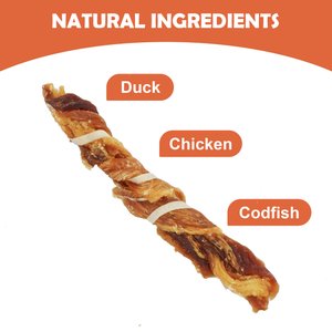 MON2SUN Triple Flavor Jerky Twist Sticks 4.8-inch Dog Treats, 50 count