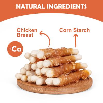 Show full view: MON2SUN Chicken Wrapped Calcium Bones 2.3-inch Rawhide-Free Dog Treats, 56 count slide 3 of 8