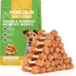 MON2SUN Chicken Dumbbells with Rice 2.5-inch Dog Treats, 30 count