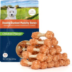 MON2SUN Chicken Dumbbells with Rice 2.5-inch Dog Treats, 17 count