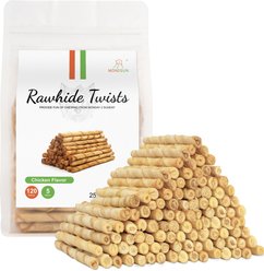 MON2SUN Rawhide Twist Sticks Chicken Flavor 5-inch Dog Chew Treats, 120 count