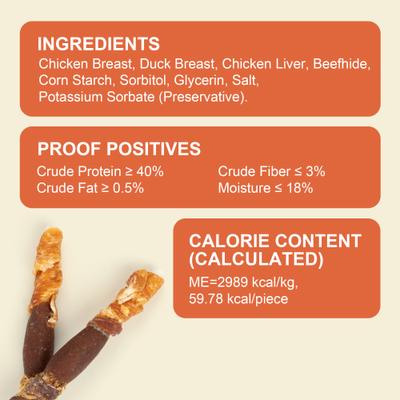 Show full view: MON2SUN Triple Flavor Chicken Liver Duck & Chicken Wrapped Rawhide Sticks 5-inch Dog Treats, 30 count slide 3 of 11