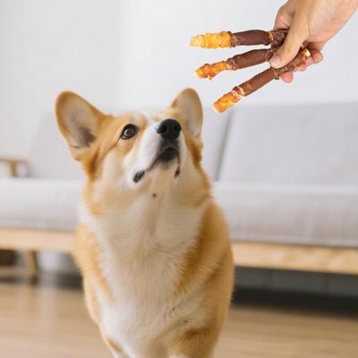 Show full view: MON2SUN Triple Flavor Chicken Liver Duck & Chicken Wrapped Rawhide Sticks 5-inch Dog Treats, 30 count slide 9 of 11