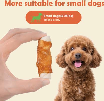 Show full view: MON2SUN Chicken Wrapped Rawhide Rolls 2.5-inch Dog Treats, 32 count slide 7 of 12