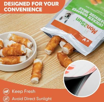 Show full view: MON2SUN Chicken Wrapped Rawhide Rolls 2.5-inch Dog Treats, 32 count slide 8 of 12