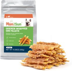 MON2SUN Chicken Wrapped Cod Fillet 4-inch Dog Treats, 30 count