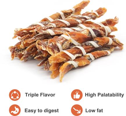 Show full view: MON2SUN Triple Flavor Jerky Twist Sticks 4.5 to 5-inch Dog Treats, 30 count slide 6 of 11