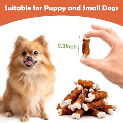 Show full view: MON2SUN Chicken Wrapped Calcium Bones 2.3-inch Rawhide-Free Dog Treats, 56 count slide 4 of 8
