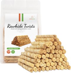 MON2SUN Rawhide Twist Sticks Chicken Flavor 5-inch Dog Chew Treats, 60 count