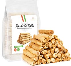 MON2SUN Rawhide Rolls Chicken Flavor Dog Chew Treats, 40 count
