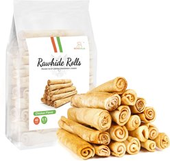 MON2SUN Rawhide Rolls Chicken Flavor Dog Chew Treats, 18 count