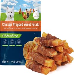 MON2SUN Chicken Wrapped Sweet Potato Rawhide Free Dog Treats, 10-oz box slide 1 of 6