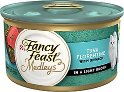 Fancy Feast Medleys Tuna Florentine Canned Cat Food, 3-oz, case of 24