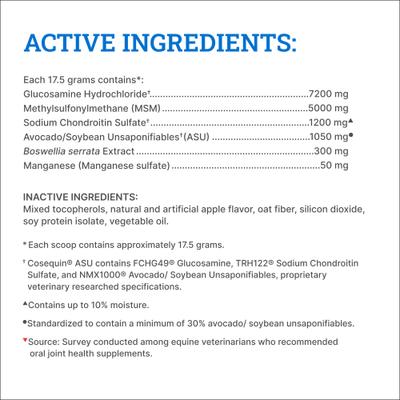 Show full view: Nutramax Cosequin Pellets with Glucosamine & Chondroitin ASU Joint Health Supplement for Horses, 1420 Grams slide 3 of 10