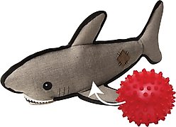Snugarooz Saul the Shark Rubber Spikey Ball Squeaky Dog Plush Toy slide 1 of 6