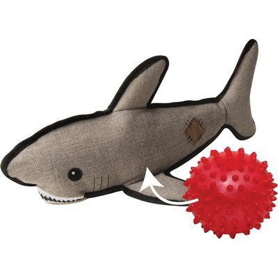 Snugarooz Snugarooz Saul the Shark Rubber Spikey Ball Squeaky Dog Plush Toy