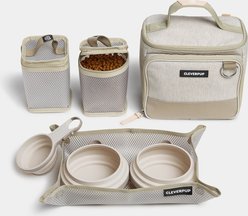 Cleverpup Bistro Box 7-Piece Dog Food Travel Kit, Sand, Small: 6-cup