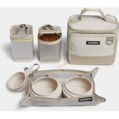 Cleverpup Cleverpup Bistro Box 7-Piece Dog Food Travel Kit, Sand, Small: 6-cup