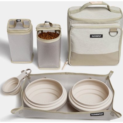 Cleverpup Cleverpup Bistro Box 7-Piece Dog Food Travel Kit, Sand, Large: 12-cup