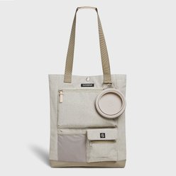 Cleverpup Park Pack 2-Piece Dog Gear Tote with Travel Bowl, Sand