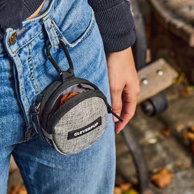 Show full view: Cleverpup Snackpack Double Insulated Dog Treat Pouch, Heather Grey slide 7 of 10