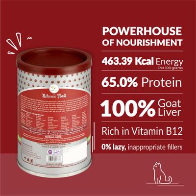 Show full view: Pawfect Nature's Feast Goat Liver Grain-Free All Natural Freeze-Dried Cat Training Treat, 1.76-oz canister slide 3 of 9