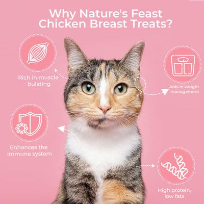 Show full view: Pawfect Nature's Feast Chicken Breast Grain-Free All Natural Freeze-Dried Cat Training Treat, 7-oz canister slide 5 of 9