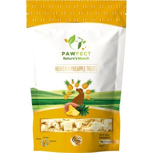 Pawfect Nature's Munch Freeze-Dried Pineapple All Natural Vegan Dog Training Treat, 1.41-oz bag
