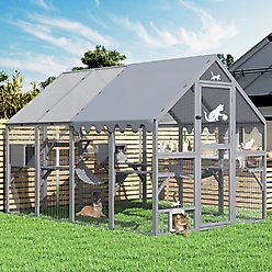 Coziwow Outdoor Walk-in Catio Cat Exercise Pen, Grey