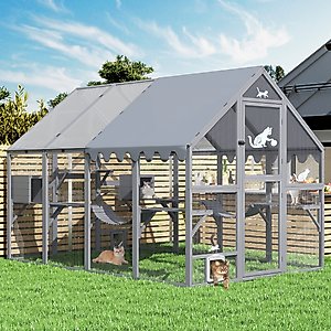 Coziwow Catio Wooden Outdoor Cat Playpen