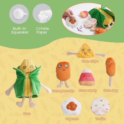 Show full view: Nocciola 7-in-1 Mr.CORNelius Squeaky Plush Dog Toy slide 3 of 7