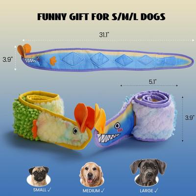Show full view: Nocciola Eel Flat Stuffing-Free Plush Dog Toys, 2 count slide 6 of 7