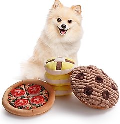 Nocciola Treat Trio Snuffle Sueaky Crinkle Plush Dog Toys, 3 count