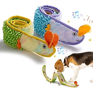 Nocciola Eel Flat Stuffing-Free Plush Dog Toys, 2 count