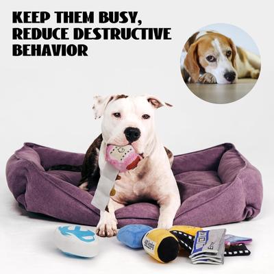 Show full view: Nocciola Retro Tech Plush Dog Toy Set, 7 count slide 6 of 7