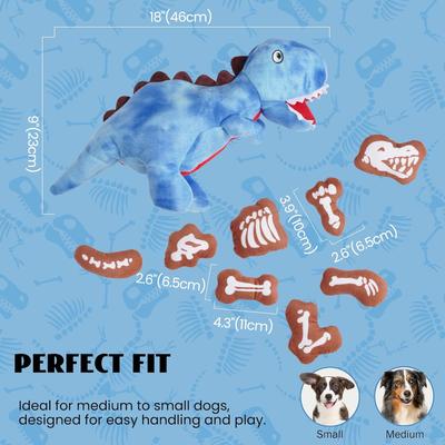 Show full view: Nocciola 9 in 1 Dinosaur Squeaky Plush Dog Toy slide 7 of 7