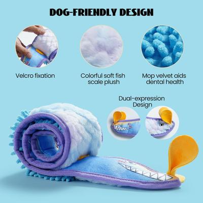 Show full view: Nocciola Eel Flat Stuffing-Free Plush Dog Toys, 2 count slide 4 of 7