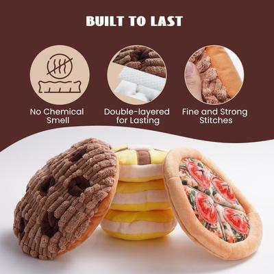 Show full view: Nocciola Treat Trio Snuffle Sueaky Crinkle Plush Dog Toys, 3 count slide 5 of 9